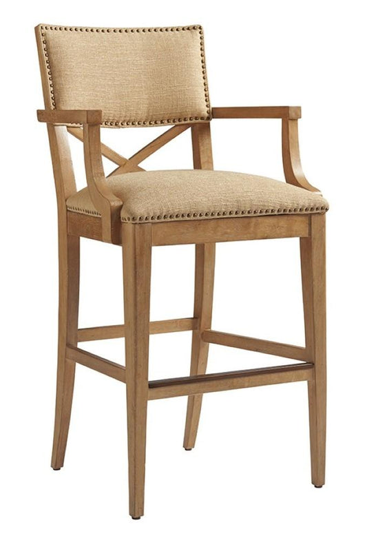 Tommy Bahama Home - Los Altos Sutherland Upholstered Bar Stool in Beige - 566-896-01 veiw 1