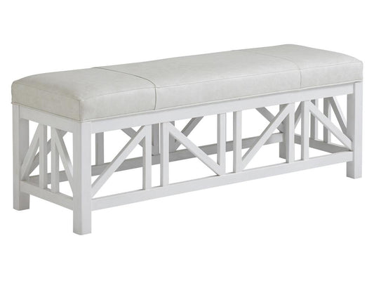 Tommy Bahama Home - Ocean Breeze Birkdale Leather Bench, Caribbean Sands - LL1944-25-40 veiw 1