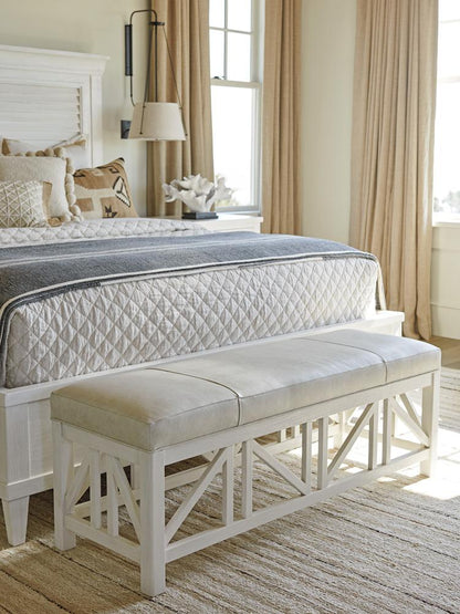 Tommy Bahama Home - Ocean Breeze Birkdale Leather Bench, Caribbean Sands - LL1944-25-40 veiw 2
