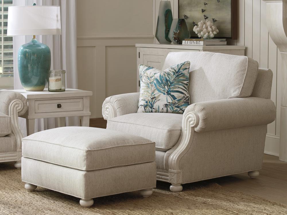 Tommy Bahama Home - Ocean Breeze Coral Gables Ottoman, White - 7869-44-01 veiw 2