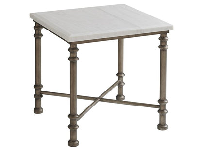 Tommy Bahama Home - Ocean Breeze Flagler Square Marble Top End Table, Caribbean Sands - 570-953 veiw 1