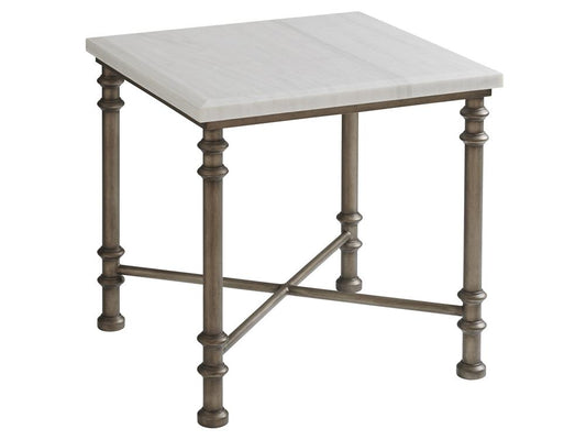 Tommy Bahama Home - Ocean Breeze Flagler Square Marble Top End Table, Caribbean Sands - 570-953 veiw 1