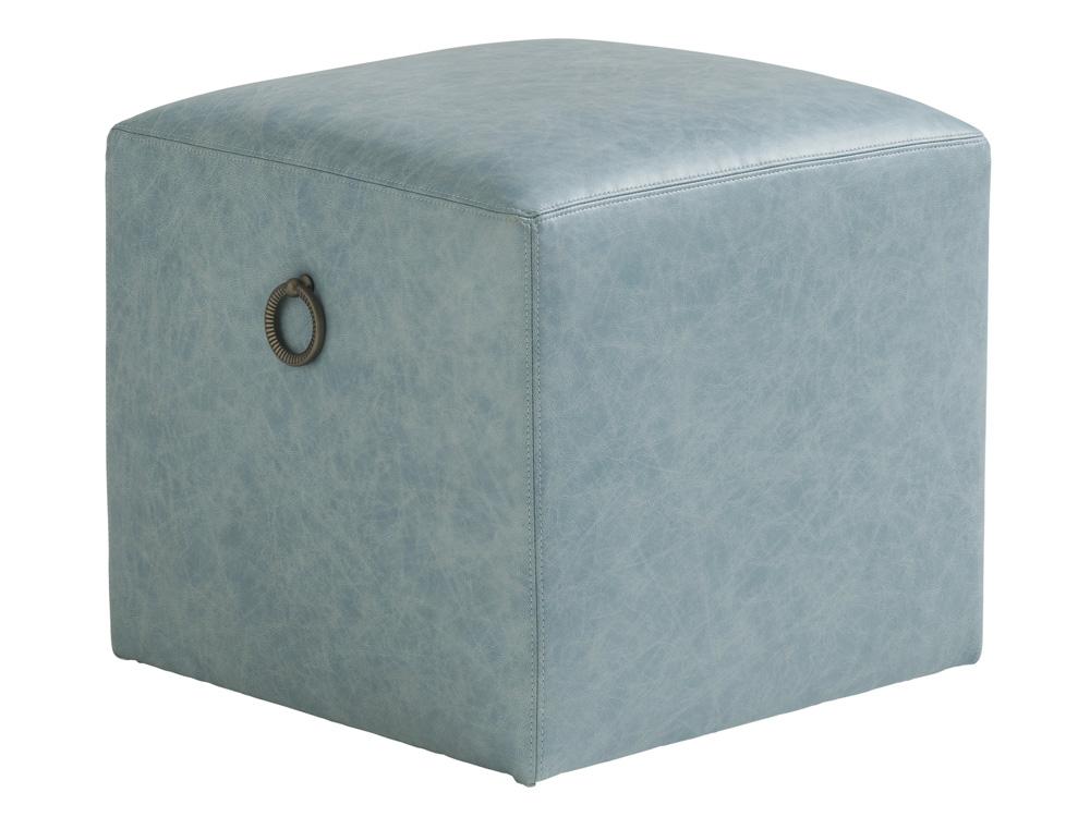 Tommy Bahama Home - Ocean Breeze Jupiter Leather Ottoman, Green - LL7758-44-40 veiw 1