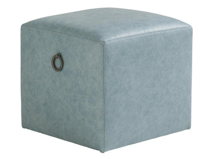 Tommy Bahama Home - Ocean Breeze Jupiter Leather Ottoman, Green - LL7758-44-40 veiw 1