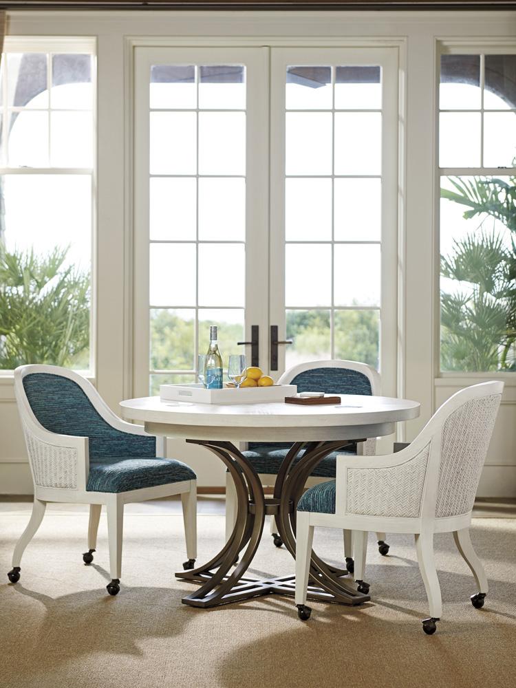 Tommy Bahama Home - Ocean Breeze Marsh Creek Round Dining Table, Caribbean Sands - 570-872C veiw 2