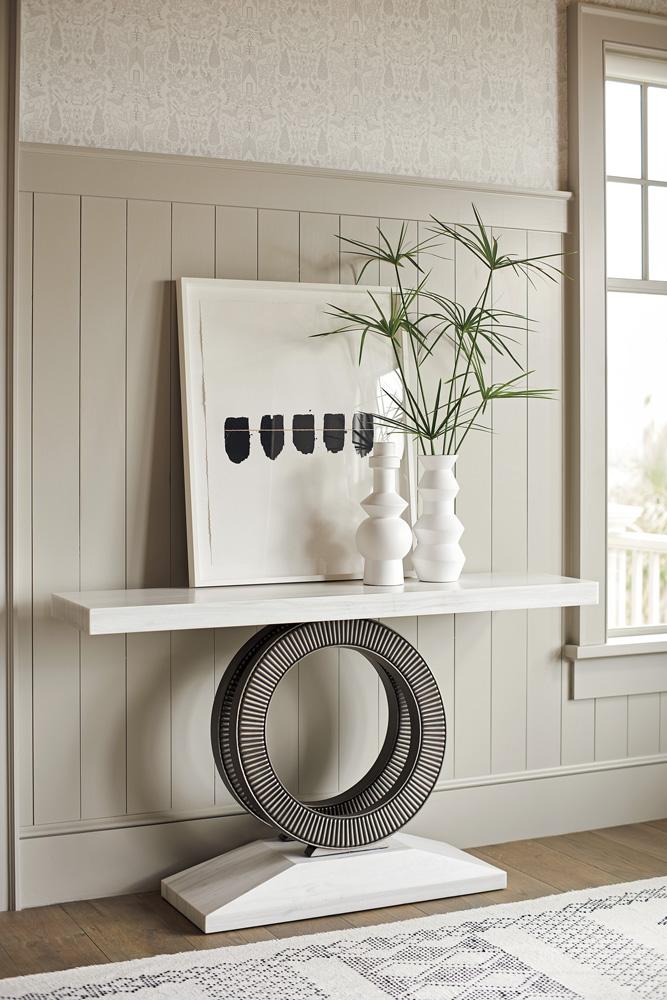 Tommy Bahama Home - Ocean Breeze Wayfarer Stone Top Console, Caribbean Sands - 570-966C veiw 2