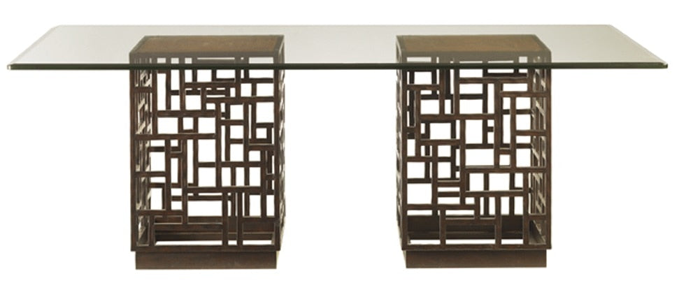 Tommy Bahama Home - Ocean Club South Sea Rectangular Dining Table With 84W x 48D-Inch Glass Top - 536-875-84C veiw 1