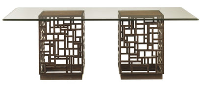 Tommy Bahama Home - Ocean Club South Sea Rectangular Dining Table With 84W x 48D-Inch Glass Top - 536-875-84C veiw 1