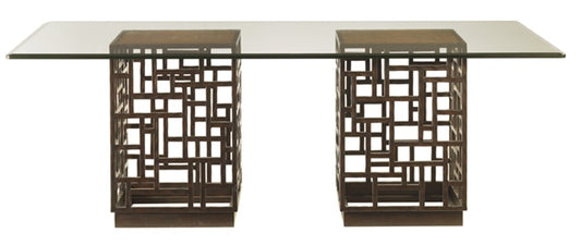 Tommy Bahama Home - Ocean Club South Sea Rectangular Dining Table With 84W x 48D-Inch Glass Top - 536-875-84C veiw 1