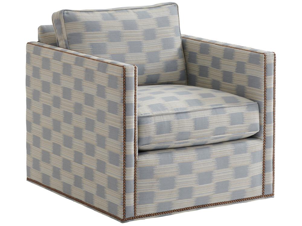 Tommy Bahama Home - Palm Desert Hinsdale Swivel Chair, Blue/Ivory - 7607-11SW-42 veiw 1