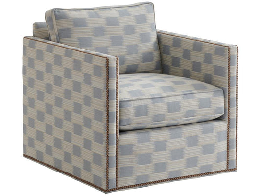 Tommy Bahama Home - Palm Desert Hinsdale Swivel Chair, Blue/Ivory - 7607-11SW-42 veiw 1