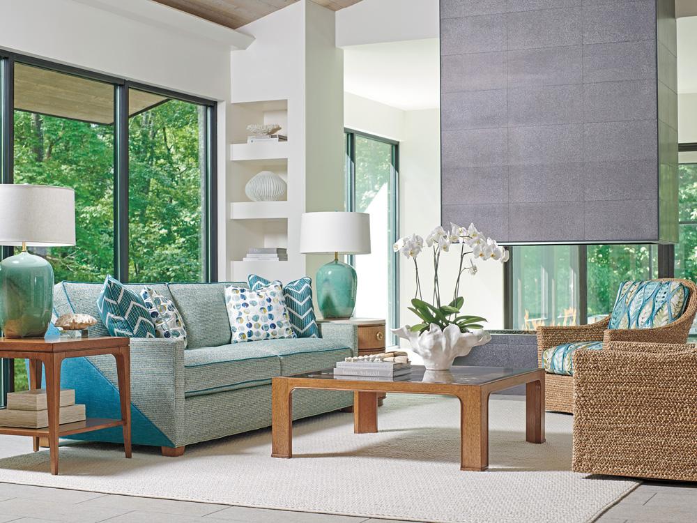 Tommy Bahama Home - Palm Desert Redford Square Rattan Cocktail Table, Sonoran - 575-947 veiw 3