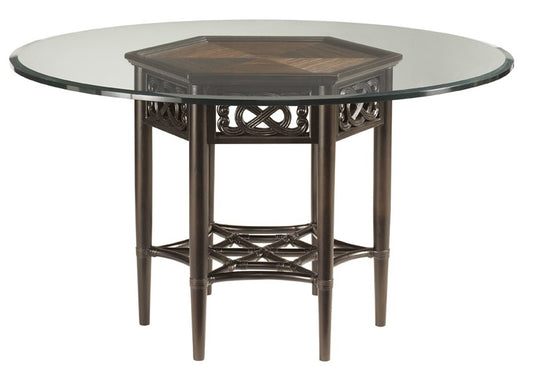 Tommy Bahama Home - Royal Kahala Sugar And Lace Dining Table with 54 Inch Round Glass Top - 539-875-54C veiw 1