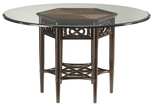 Tommy Bahama Home - Royal Kahala Sugar And Lace Dining Table with 60 Inch Round Glass Top - 539-875-60C veiw 1