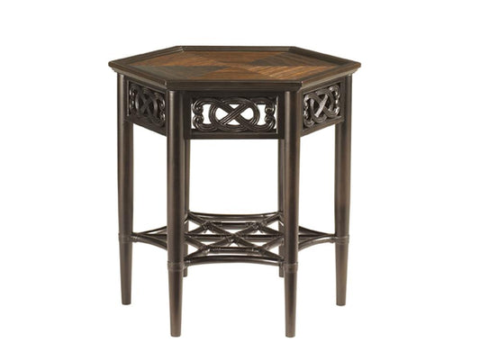 Tommy Bahama Home - Royal Kahala Sugar And Lace Dining Table with 60 Inch Round Glass Top - 539-875-60C veiw 2