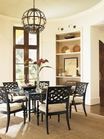 Tommy Bahama Home - Royal Kahala Sugar And Lace Dining Table with 60 Inch Round Glass Top - 539-875-60C veiw 3