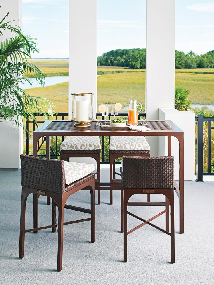 Tommy Bahama Outdoor - Abaco High/Low Bistro Table, Medium Brown - 3420-873 veiw 2