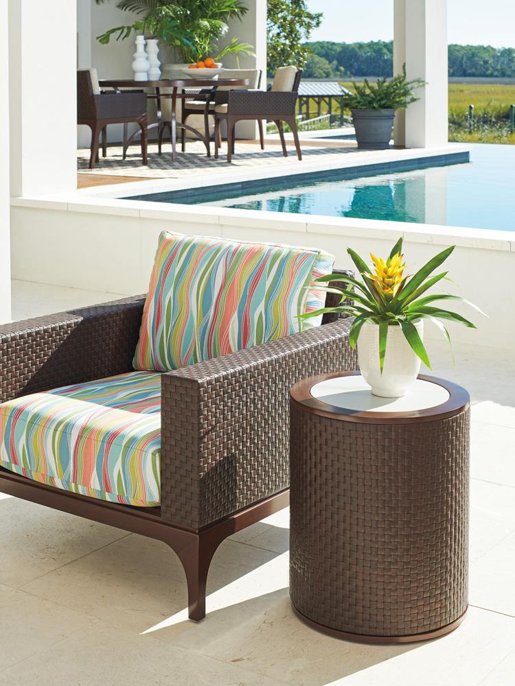 Tommy Bahama Outdoor - Abaco Round Accent Table, Medium Brown - 3420-952 veiw 2