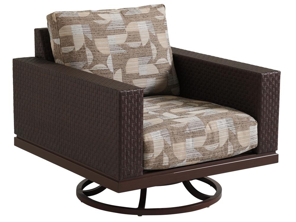 Tommy Bahama Outdoor - Abaco Swivel Lounge Chair, Medium Brown - 3420-11SW-40 veiw 1