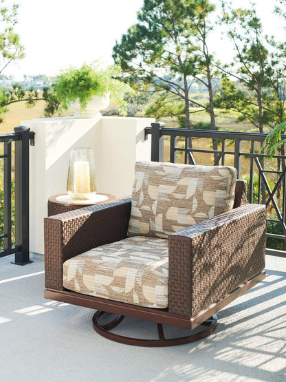 Tommy Bahama Outdoor - Abaco Swivel Lounge Chair, Medium Brown - 3420-11SW-40 veiw 3