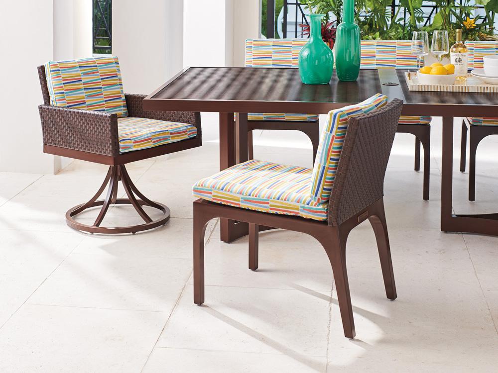 Tommy Bahama Outdoor - Abaco Swivel Rocker Dining Chair, Medium Brown - 3420-13SR-40 veiw 3
