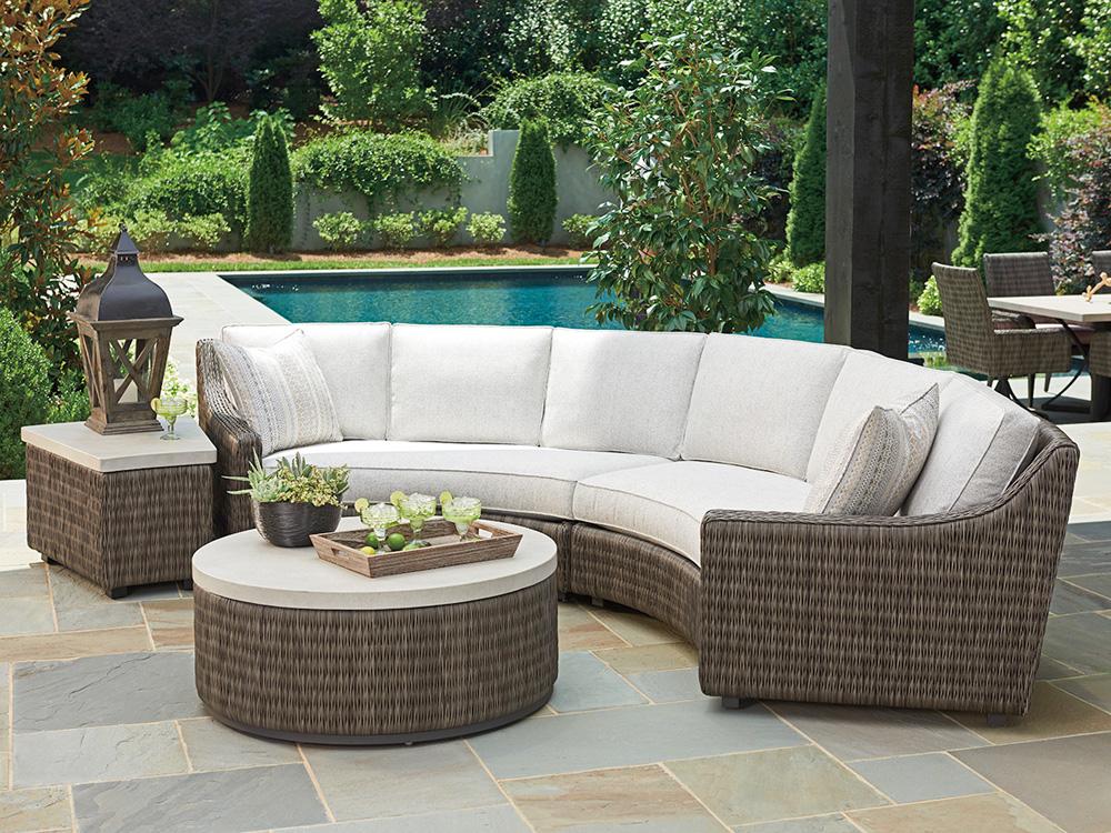 Tommy Bahama Outdoor - Cypress Point Ocean Terrace Curved Sectional Armless Sofa, Dark Brown - 3900-82L-41 veiw 3