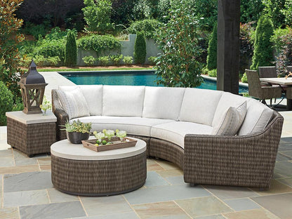 Tommy Bahama Outdoor - Cypress Point Ocean Terrace Curved Sectional Armless Sofa, Dark Brown - 3900-82L-41 veiw 3