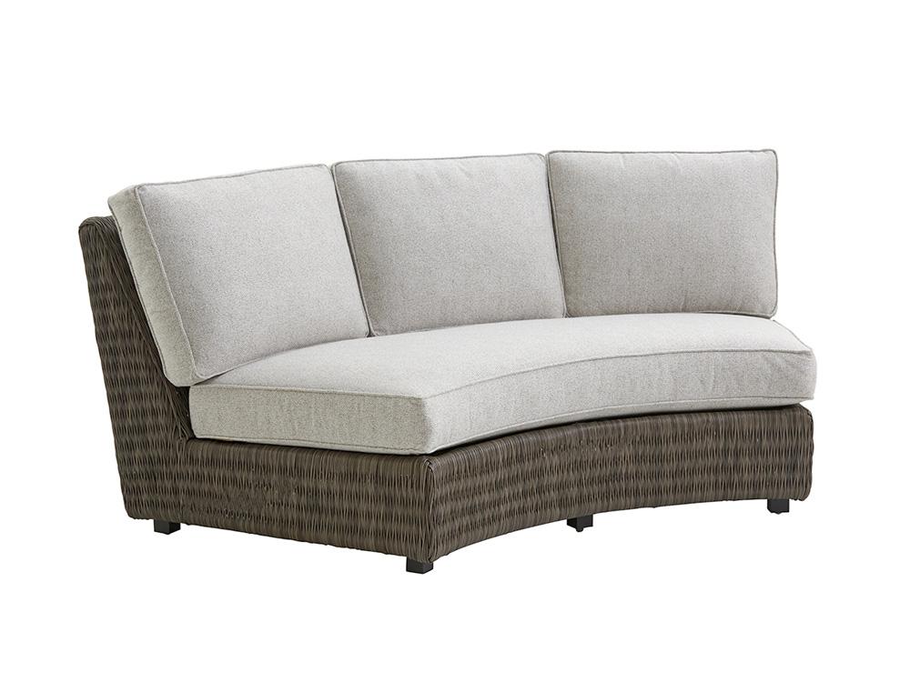Tommy Bahama Outdoor - Cypress Point Ocean Terrace Curved Sectional Armless Sofa, Dark Brown - 3900-82A-41 veiw 1