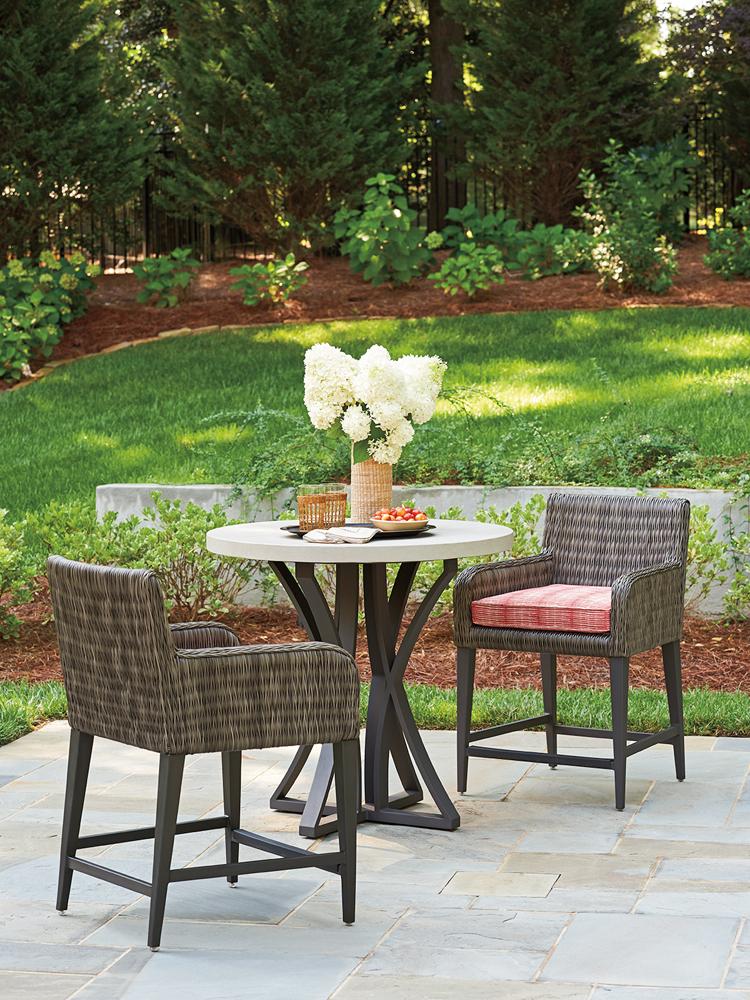 Tommy Bahama Outdoor - Cypress Point Ocean Terrace Round High/Low Bistro Table With Weatherstone Top - 3900-873 veiw 3