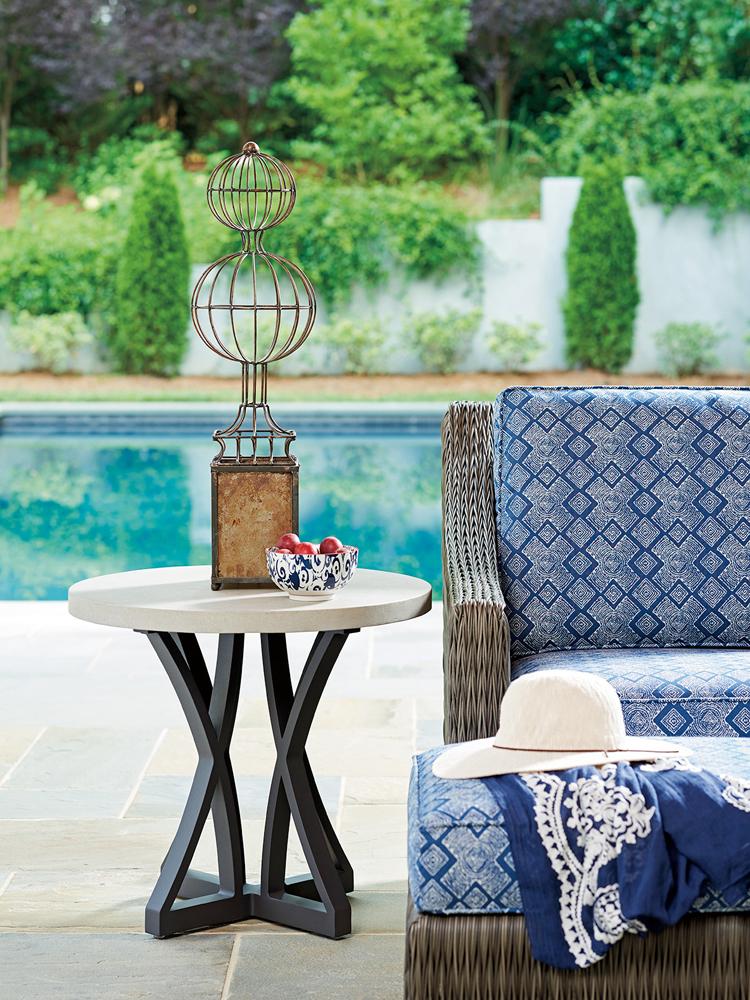 Tommy Bahama Outdoor - Cypress Point Ocean Terrace Side Table with Weatherstone Top - 3900-951 veiw 2