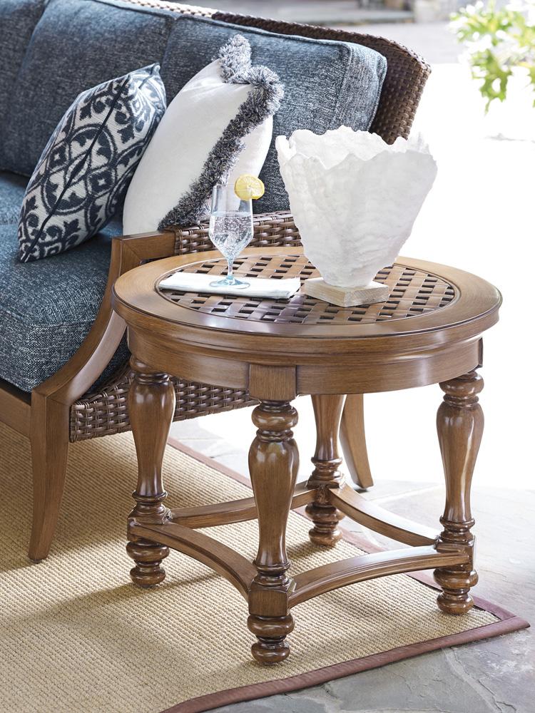 Tommy Bahama Outdoor - Harbor Isle Round End Table, Walnut - 3935-955 veiw 2