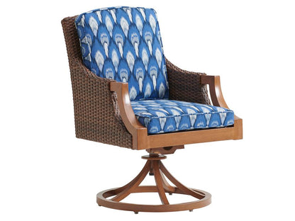 Tommy Bahama Outdoor - Harbor Isle Swivel Rocker Arm Dining Chair, Walnut - 3935-13SR-40 veiw 1