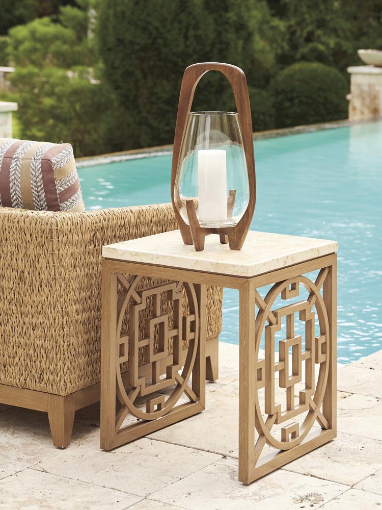 Tommy Bahama Outdoor - Los Altos Valley View Square End Table, Light Brown - 3930-953C veiw 2