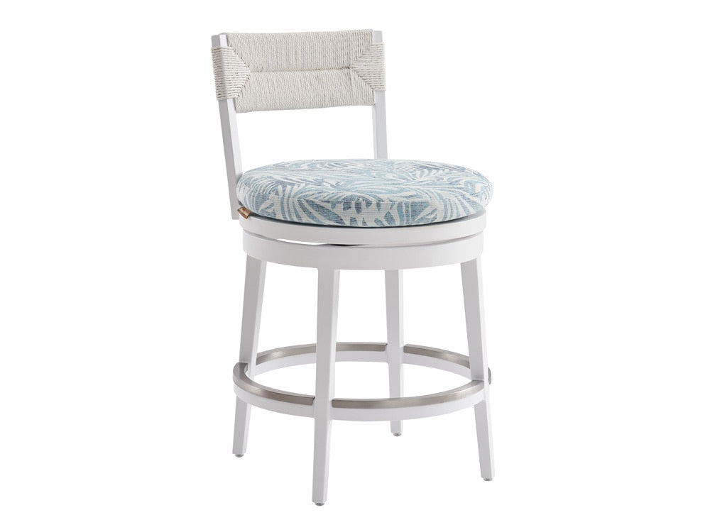 Tommy Bahama Outdoor - Ocean Breeze Promenade Swivel Counter Stool, White - 3460-17SW-40 veiw 1