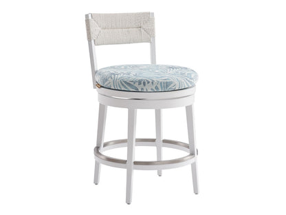 Tommy Bahama Outdoor - Ocean Breeze Promenade Swivel Counter Stool, White - 3460-17SW-40 veiw 1