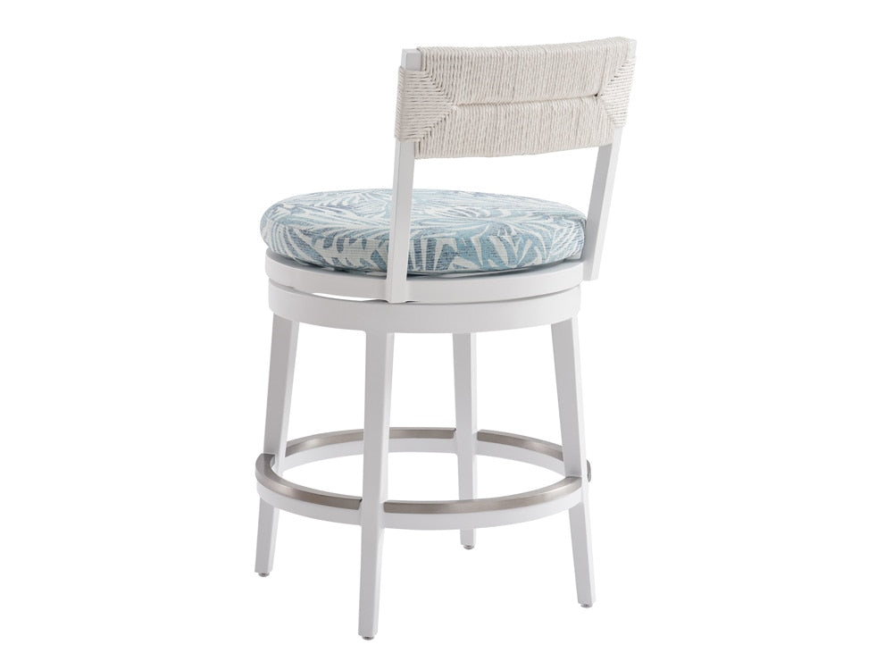 Tommy Bahama Outdoor - Ocean Breeze Promenade Swivel Counter Stool, White - 3460-17SW-40 veiw 2