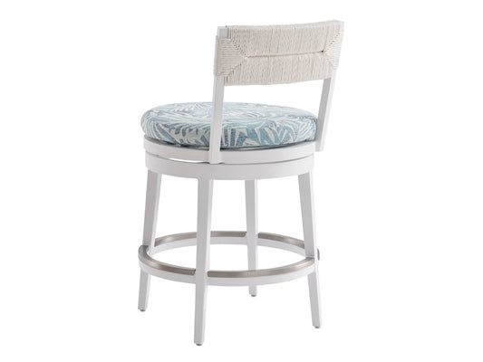 Tommy Bahama Outdoor - Ocean Breeze Promenade Swivel Counter Stool, White - 3460-17SW-40 veiw 2