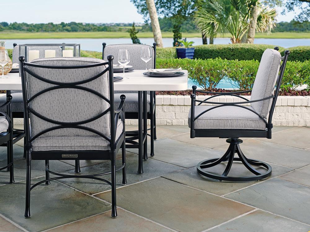 Tommy Bahama Outdoor - Pavlova Swivel Rocker Dining Chair, Graphite - 3910-13SR-40 veiw 3