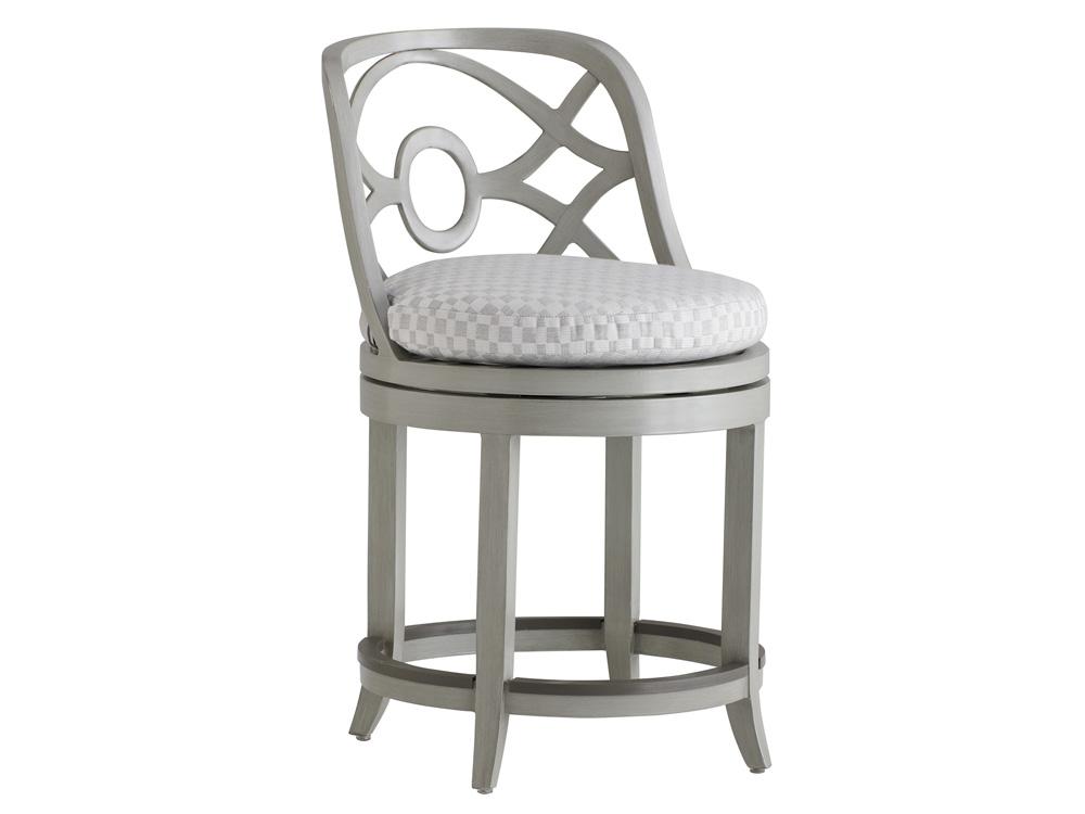 Tommy Bahama Outdoor - Silver Sands Swivel Counter Stool, Gray - 3945-17SW-40 veiw 1