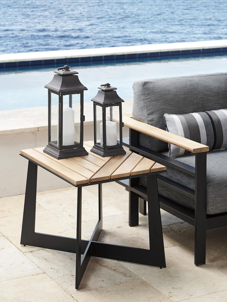 Tommy Bahama Outdoor - South Beach Square End Table, Obsidian - 3940-957 veiw 2