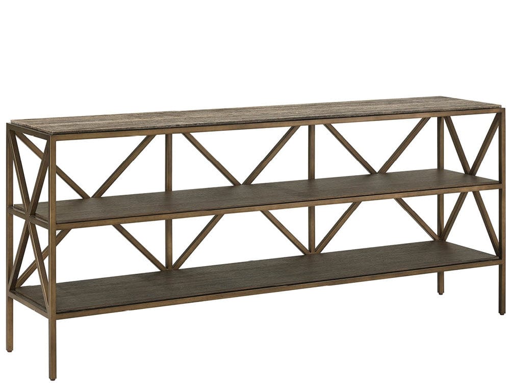 Universal Furniture - Brindle Console - Smioked Gold and Travertine - U508803 view 2