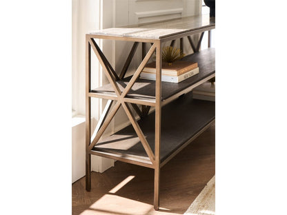 Universal Furniture - Brindle Console - Smioked Gold and Travertine - U508803 view 4