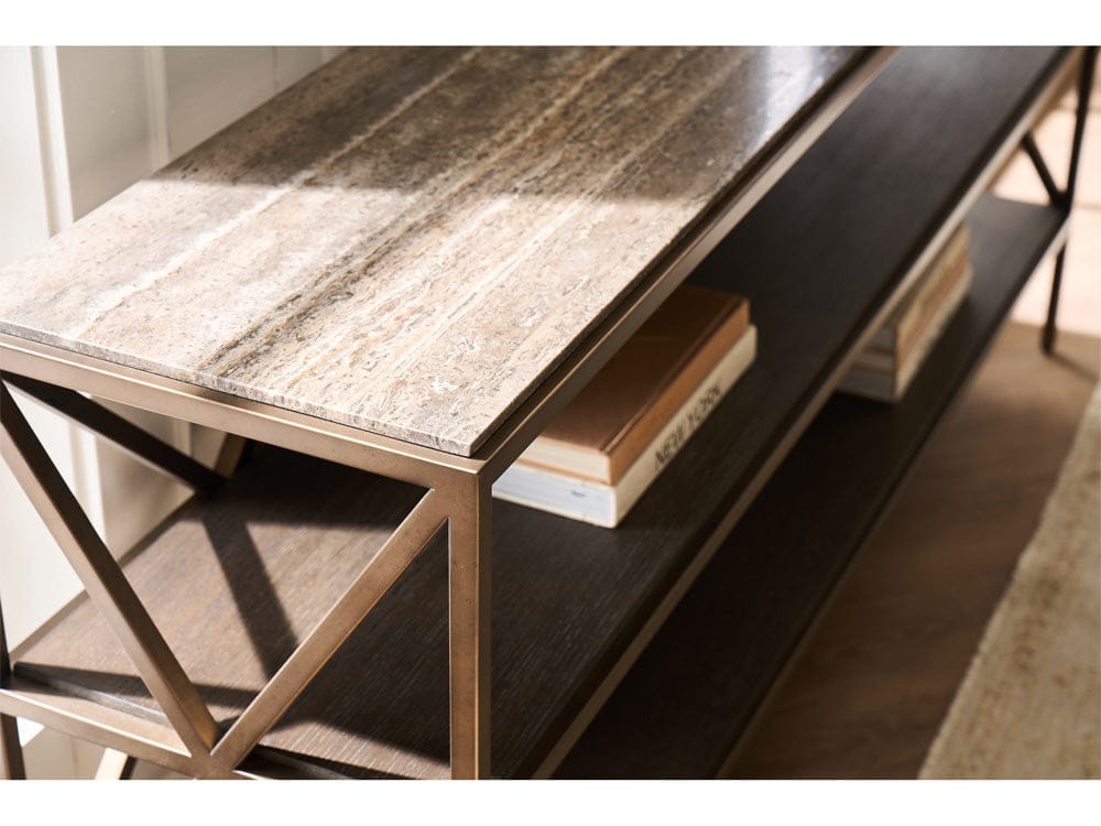Universal Furniture - Brindle Console - Smioked Gold and Travertine - U508803 view 5