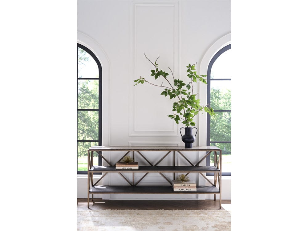 Universal Furniture - Brindle Console - Smioked Gold and Travertine - U508803 view 6