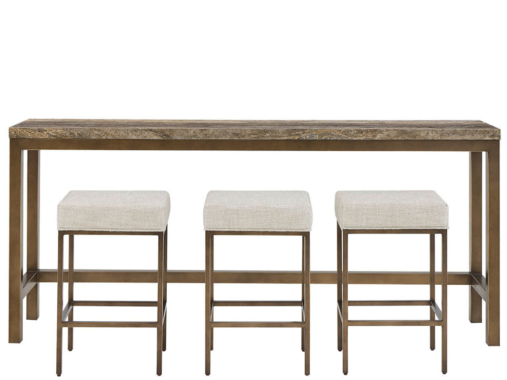 Universal Furniture - Brindle Console W Stools - Smioked Gold and Travertine - U508823 view 1