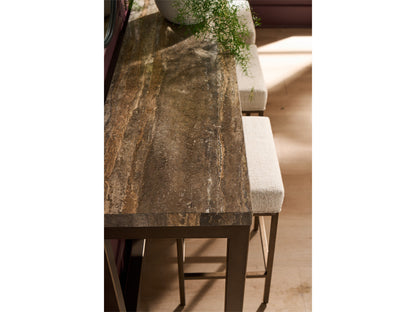 Universal Furniture - Brindle Console W Stools - Smioked Gold and Travertine - U508823 view 7