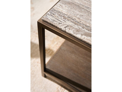 Universal Furniture - Brindle End Table - Smioked Gold and Travertine - U508802 view 4