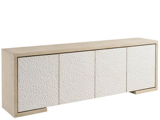 Universal Furniture - Modern Aurora 96" Wide Light Oak Carved Concrete Credenza - U560E967 view 2