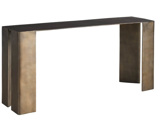 Universal Furniture - Modern Eclipse 60" Wide Textural Cast Aluminum Bronze Black Console - U560803 view 2
