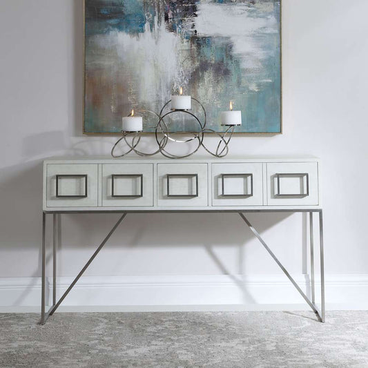 Uttermost - Abaya White Console Table - 24954 veiw 2